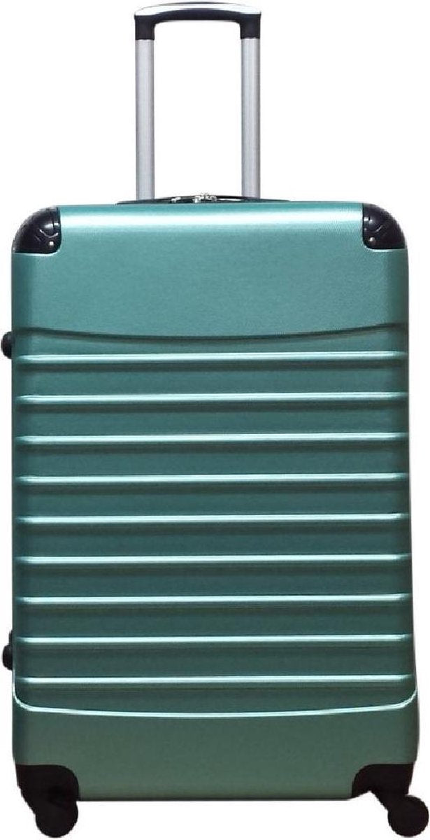 Versatile green hard shell 2-piece luggage set with spinner wheels, perfect for any travel need.