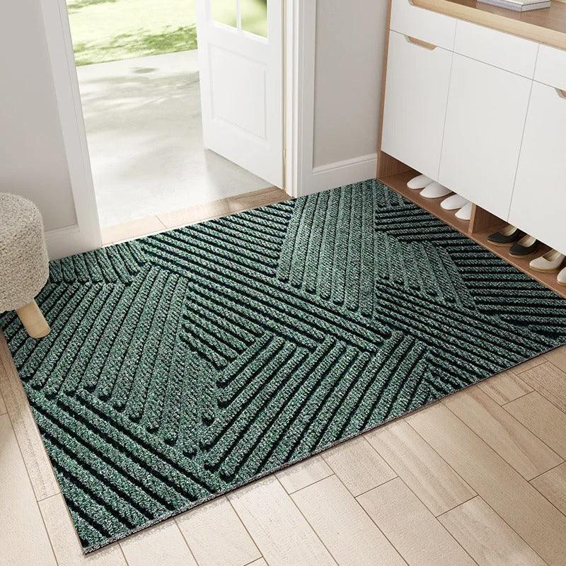 Modern Nordic welcome mat for home entryways. Non-slip dirt catcher doormat, enhances interior design.
