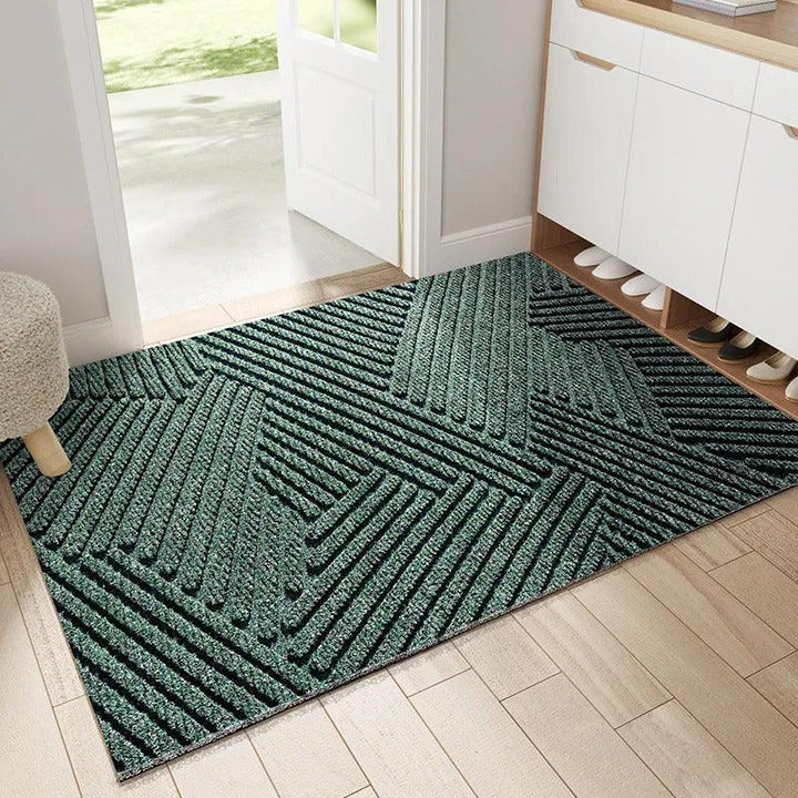 Modern Nordic welcome mat for home entryways. Non-slip dirt catcher doormat, enhances interior design.