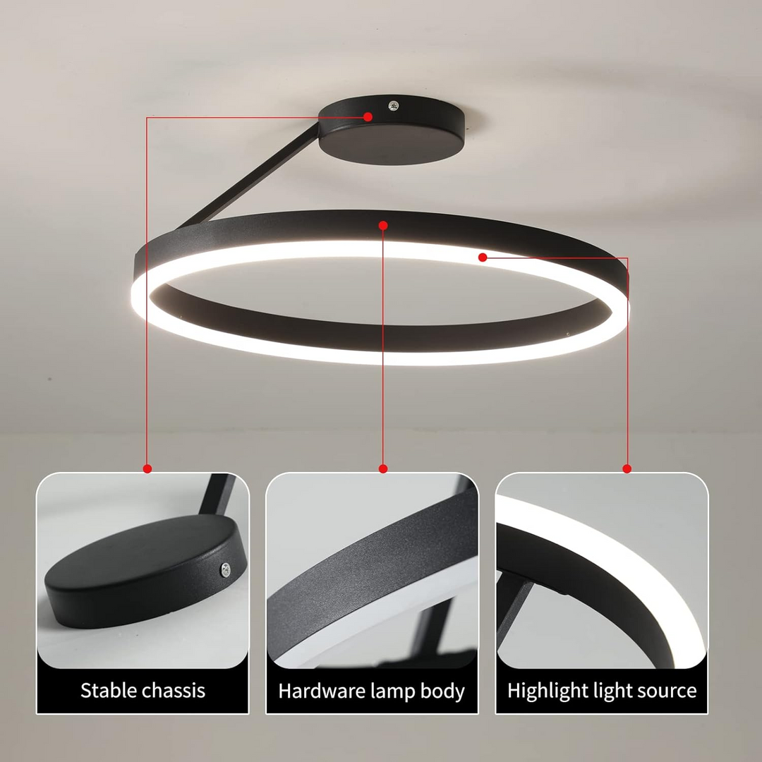 Nordic minimalist LED ceiling light with sleek metal iron and acrylic design, perfect for modern living room illumination.