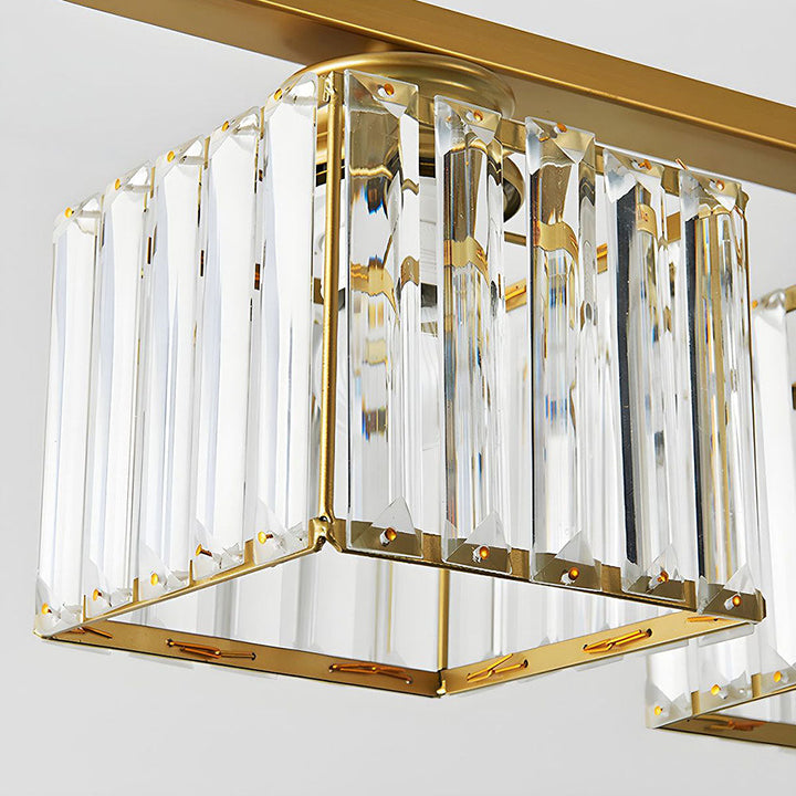 "Nordic multi-light glass pendant lamp with elegant glass shades, perfect for kitchen island or dining area centerpiece."
