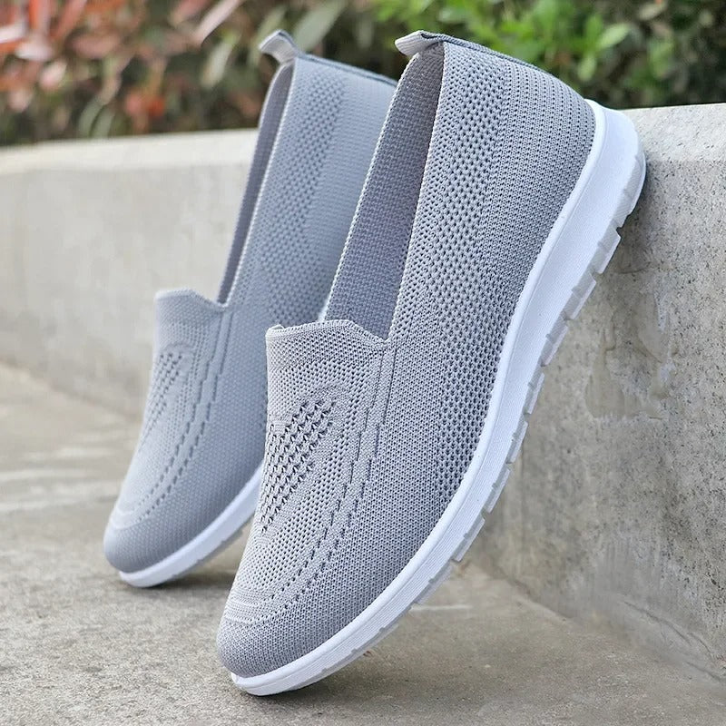 Casual women's orthopedic slip-on shoes featuring a wide toe box for optimal comfort.