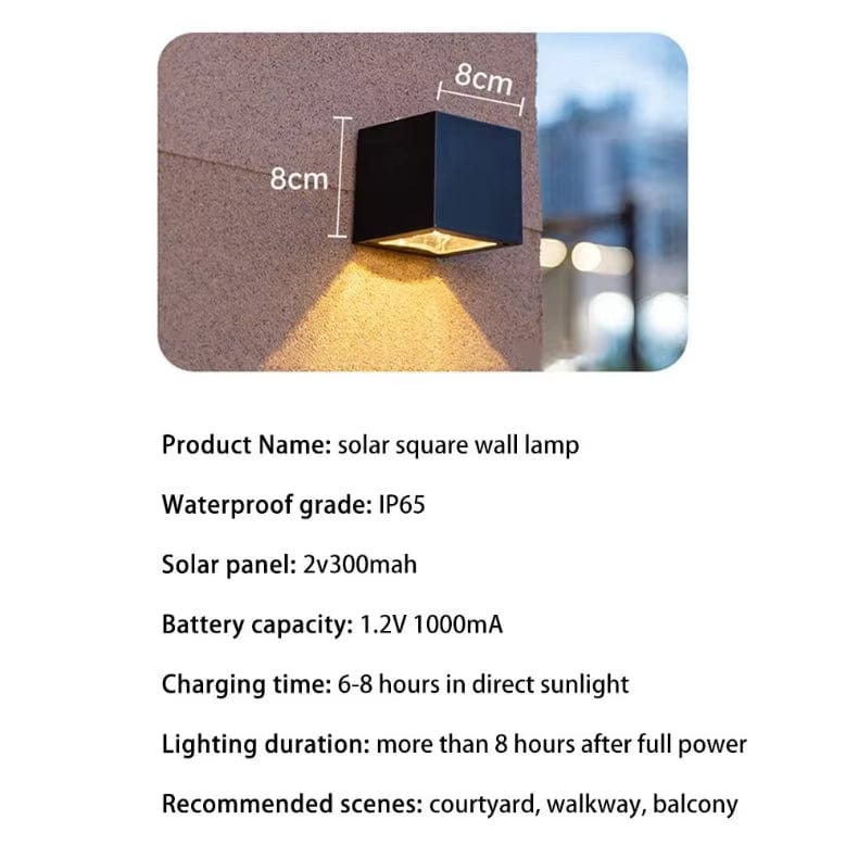 Outdoor LED solar wall light, European style, waterproof, garden lamp, IP65, elegant design