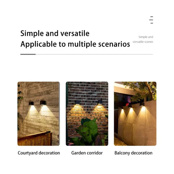 Outdoor LED solar wall light, European style, waterproof, garden lamp, IP65, elegant design