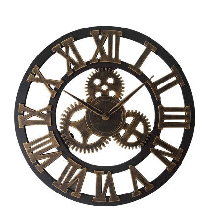 Vintage large rustic industrial wall clock, an oversized statement piece for home or office decor.