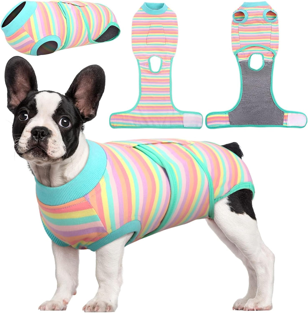 Soft pet recovery suit ensures comfort & wound protection for dogs & cats after surgery.
