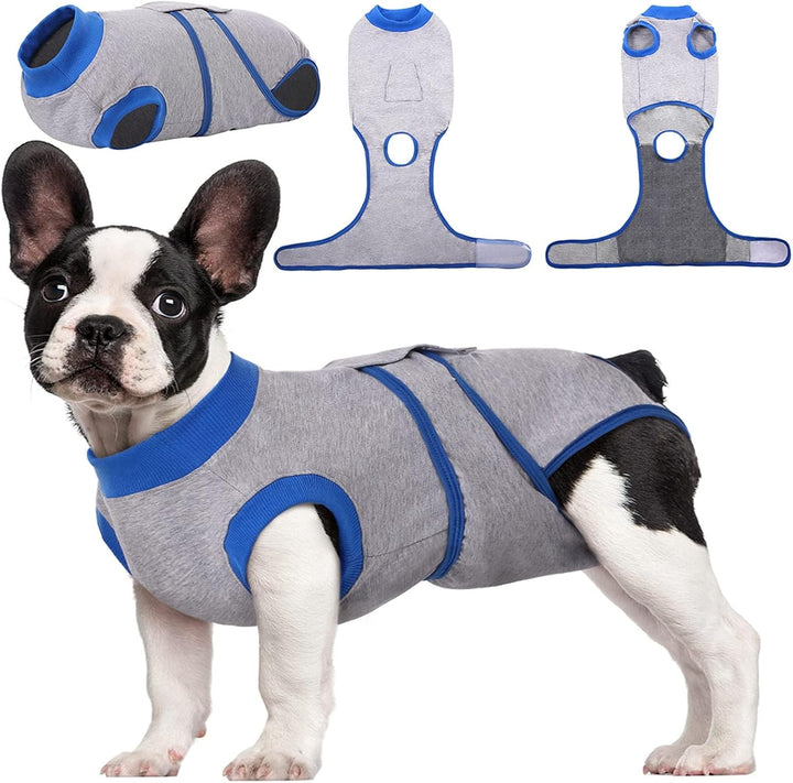 Surgical recovery suit for pets: secure wound protection for dogs & cats post-surgery.