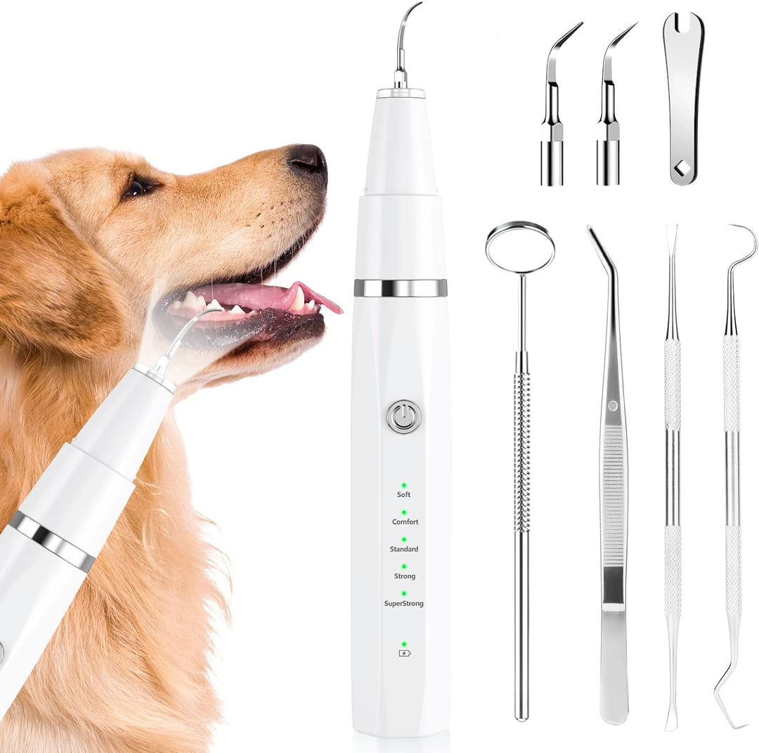Ultrasonic plaque remover for pets, offering gentle tartar removal and improved dental hygiene for dogs & cats.