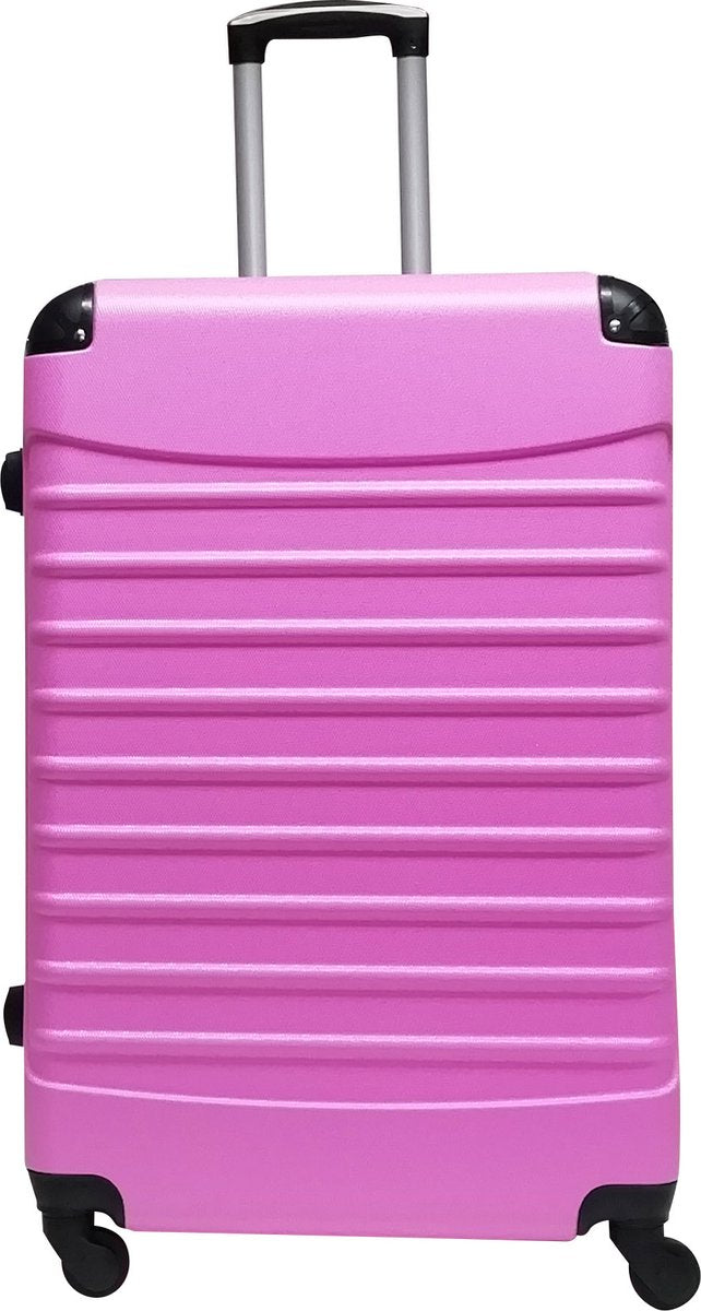 Premium pink hardshell 2-piece spinner luggage set, designed for ultimate travel convenience.