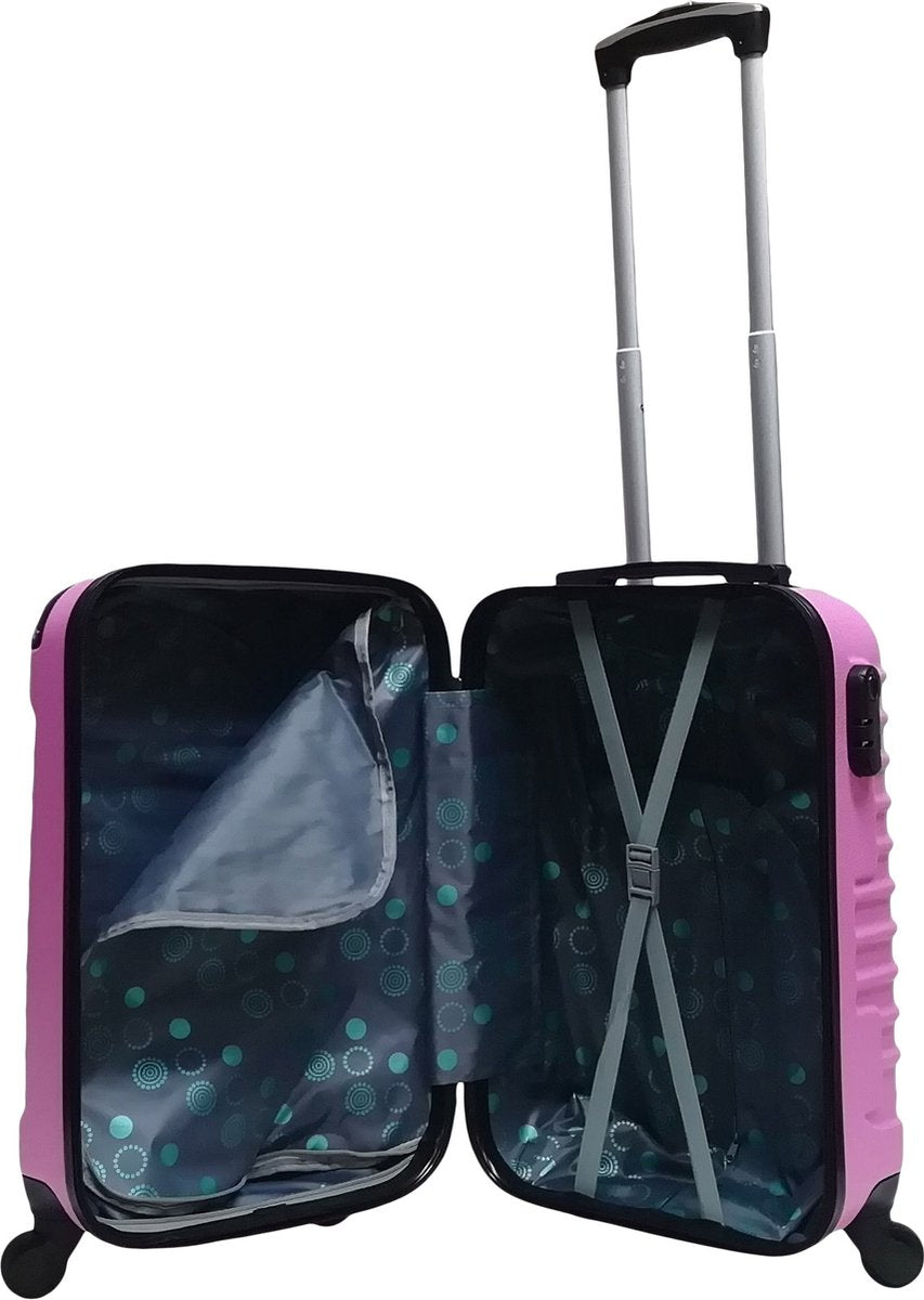 Palermo pink 2-piece hardshell spinner luggage, a reliable travel suitcase set.
