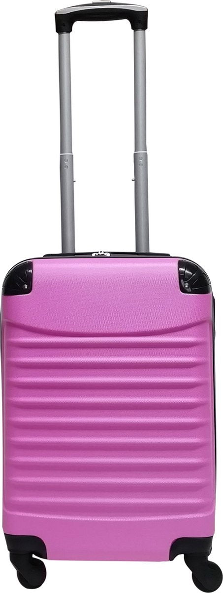 Traveler's durable pink hardshell 2-piece suitcase set for convenient and protected journeys.