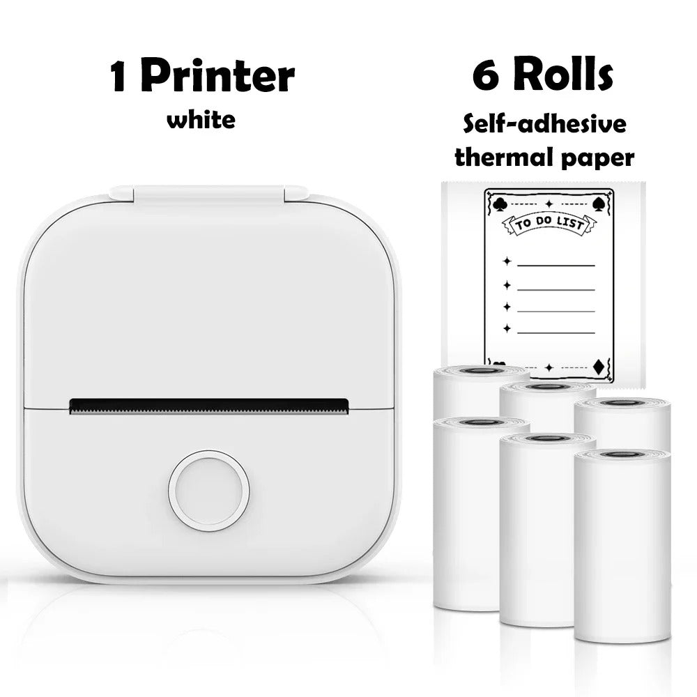 Pocket-sized inkless thermal photo printer. Sleek, compact design perfect for easy, portable instant printing.