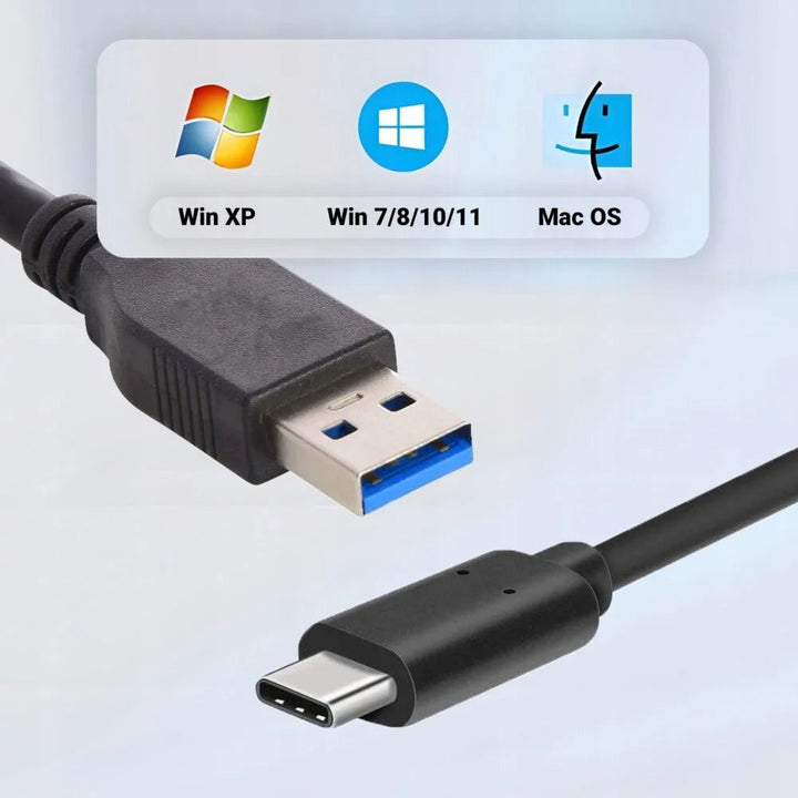 External CD DVD drive with USB hub & SD card reader for data transfer and media playback on laptops.