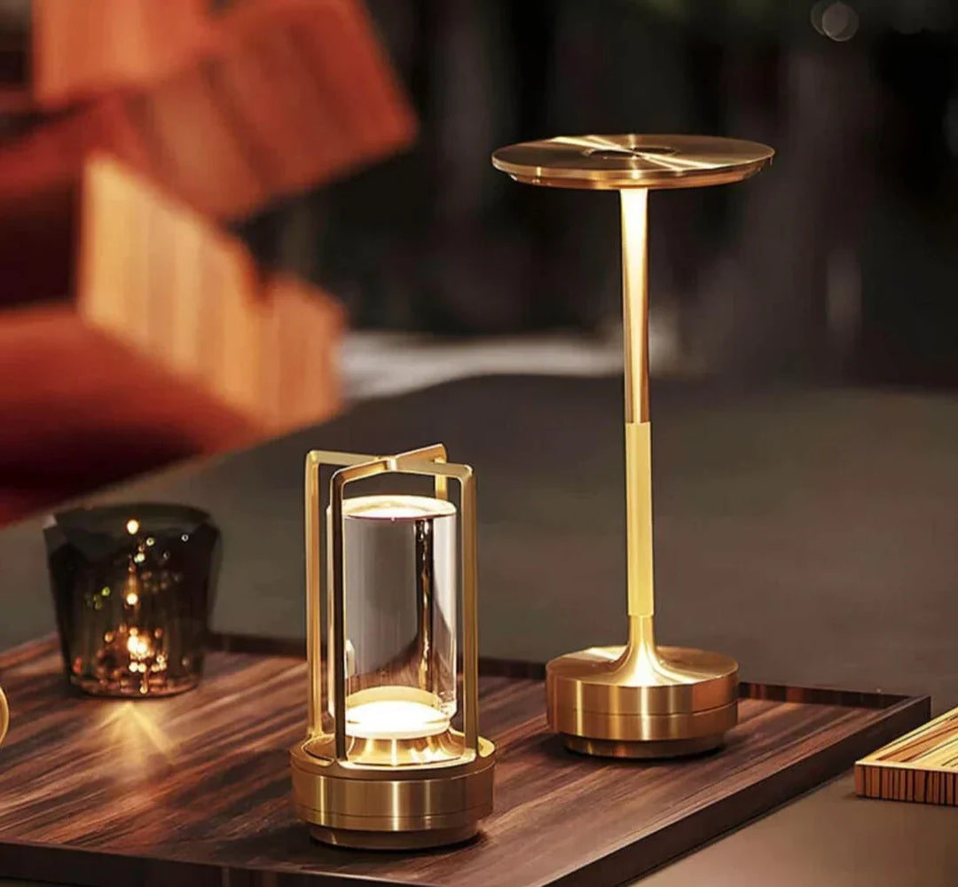Cordless rechargeable crystal table lamp, providing flexible portable lighting for any room or outdoor space.