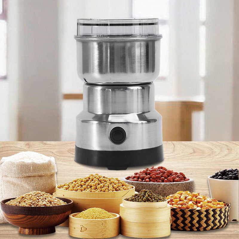 Compact electric coffee grinder, perfect for brewing fresh grounds on the go. Portable and powerful.