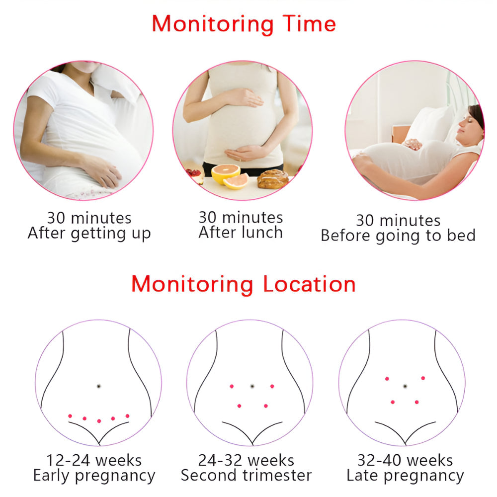 Portable Fetal Doppler Heart Rate Monitor, ideal for expectant mothers to monitor baby's heartbeat during pregnancy at home.