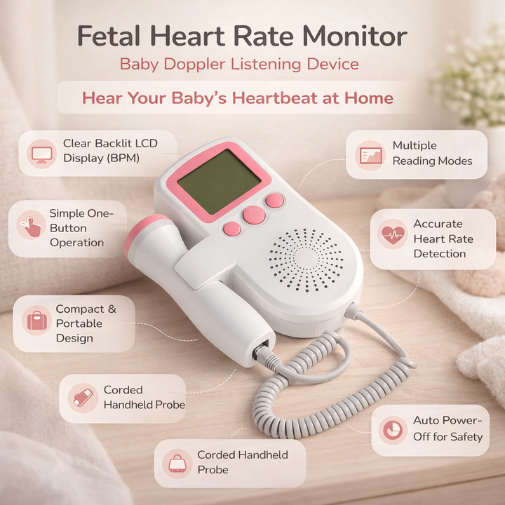 High-quality fetal doppler allows expectant mothers to clearly hear their baby's heartbeat, promoting prenatal bonding.
