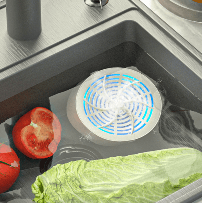 Ionic technology portable produce washer for chemical-free cleaning of fruits & veggies, ensuring food safety.