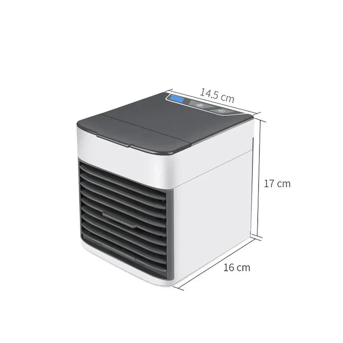 Energy-efficient ChillWave compact personal AC, ideal for small spaces like desks.
