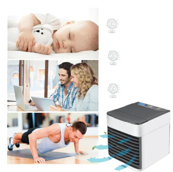 Portable ChillWave mini AC, personal cooler, fan, humidifier, air purifier for office & home.