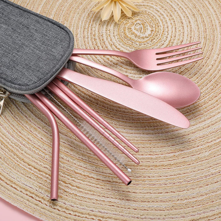 Compact stainless steel travel cutlery for students, professionals, & daily commuters.