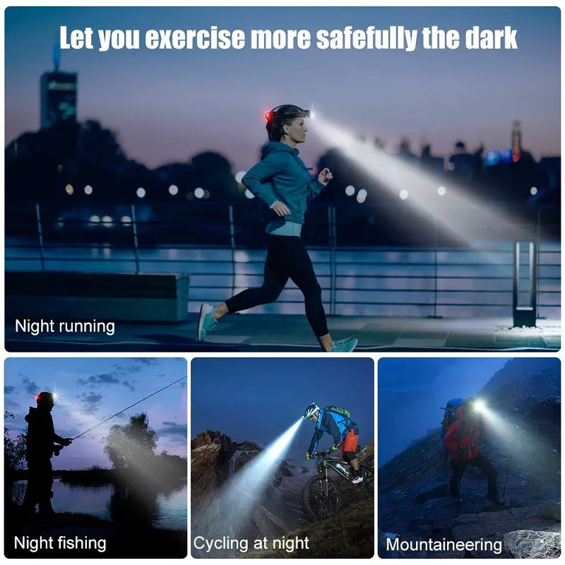 Rechargeable port on a waterproof LED headlamp, enabling easy power-up for all outdoor gear.
