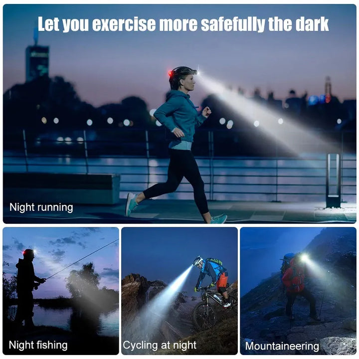 Rechargeable port on a waterproof LED headlamp, enabling easy power-up for all outdoor gear.