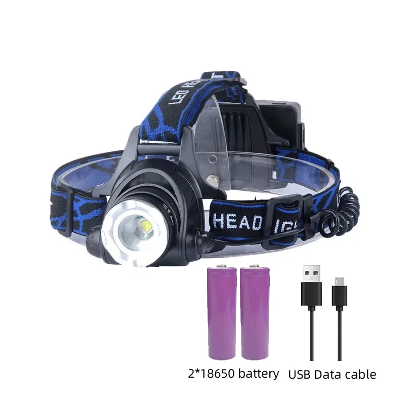 Durable, waterproof LED headlamp. Rechargeable & zoom features for tough outdoor conditions.
