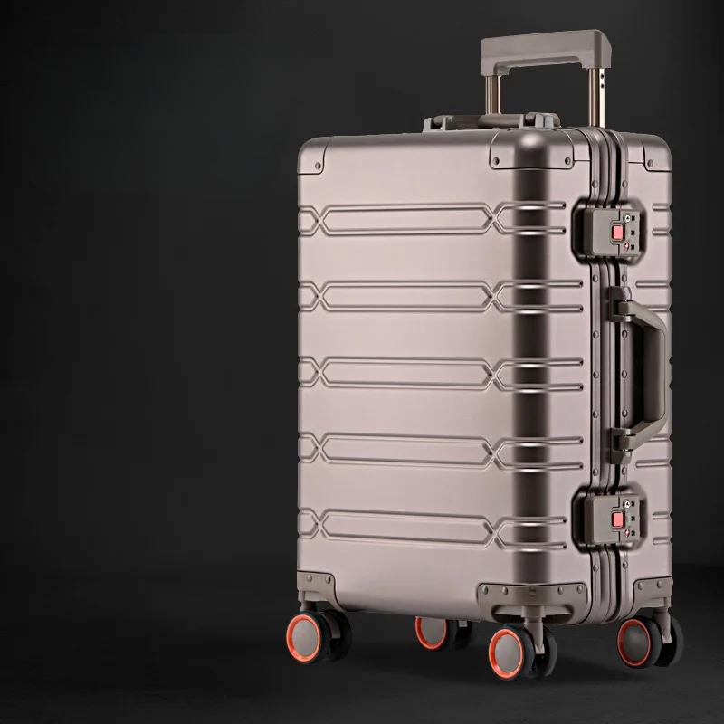 Premium aluminum magnesium hardshell suitcase, durable and luxurious for discerning travelers.