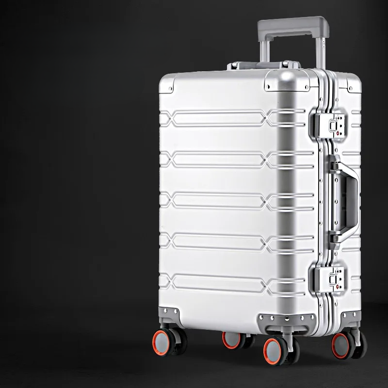 Luxury aluminum magnesium hardshell luggage, ideal for stylish and professional business trips.