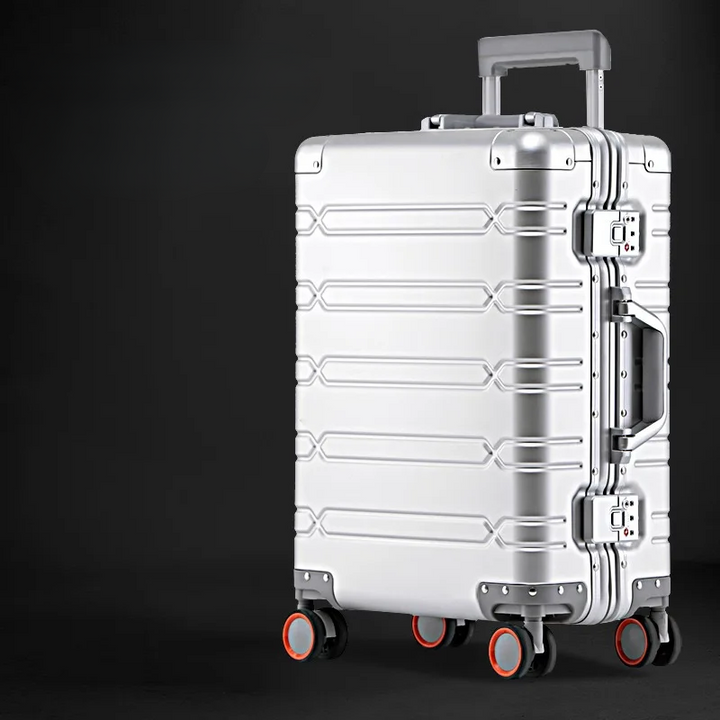 Luxury aluminum magnesium hardshell luggage, ideal for stylish and professional business trips.