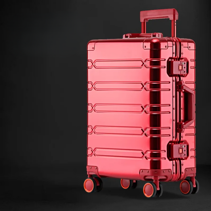Elegant aluminum magnesium hardshell case, a sophisticated choice for modern travel luggage.