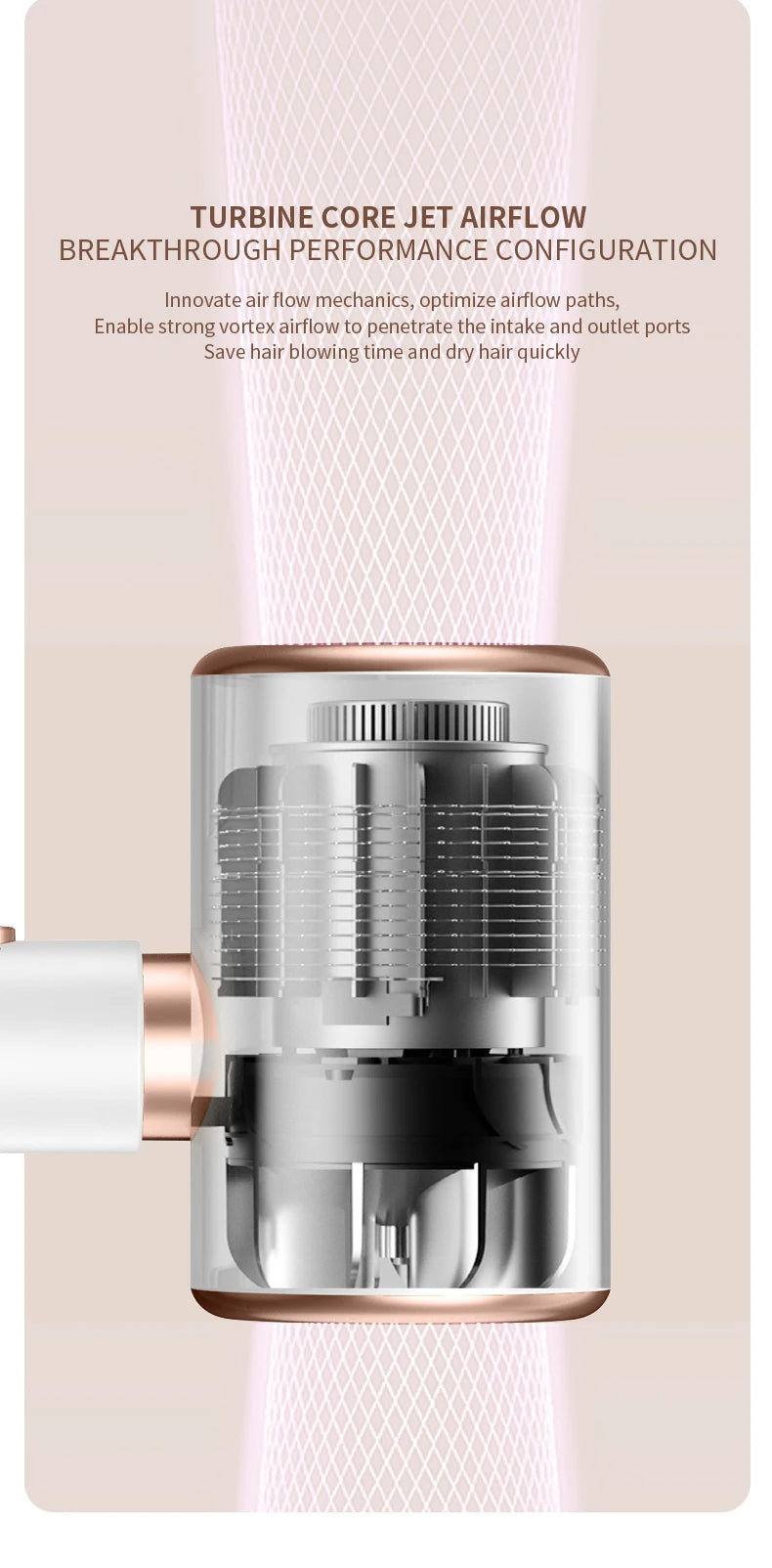 Salon results: 2400W professional hair dryer, negative ions, hot & cold air settings.