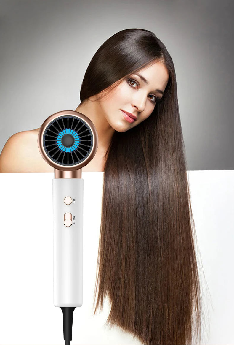 Achieve smooth, shiny hair with the 2400W professional negative ion hair dryer.