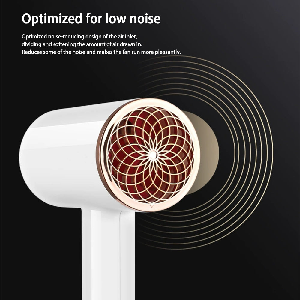 Salon-quality hair dryer, 2400W with negative ions, offers hot & cold air for perfect styling.
