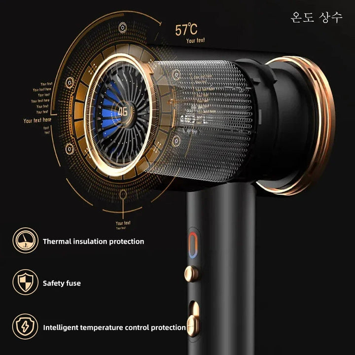 Professional hair dryer, 2400W, with negative ion technology for amazing frizz control.
