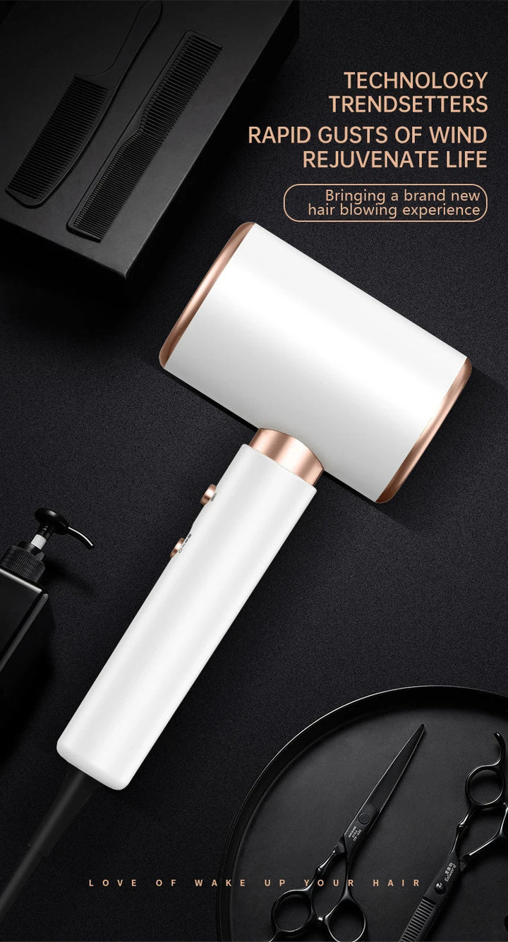 Negative ion hair dryer, 2400W professional tool for frizz control, fast drying & shiny hair.