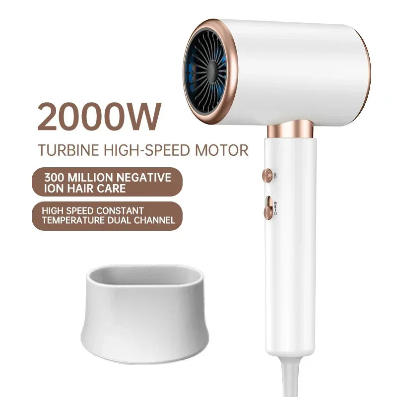Powerful 2400W hair dryer, professional, with negative ions for quick & smooth salon results.