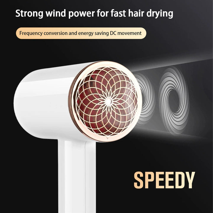 Professional 2400W hairdryer for salon results, featuring negative ions & hot/cold air.