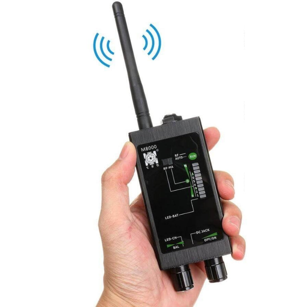 Professional RF signal bug & hidden camera detector for anti-surveillance and personal safety.