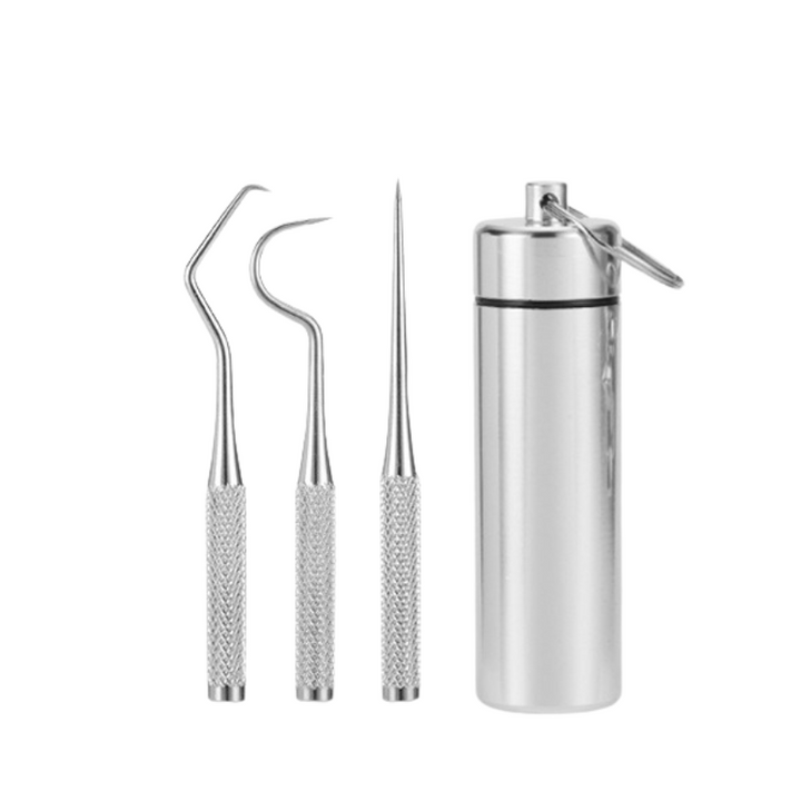 Ergonomic dental plaque remover and scraper tool for thorough tooth cleaning & oral care.