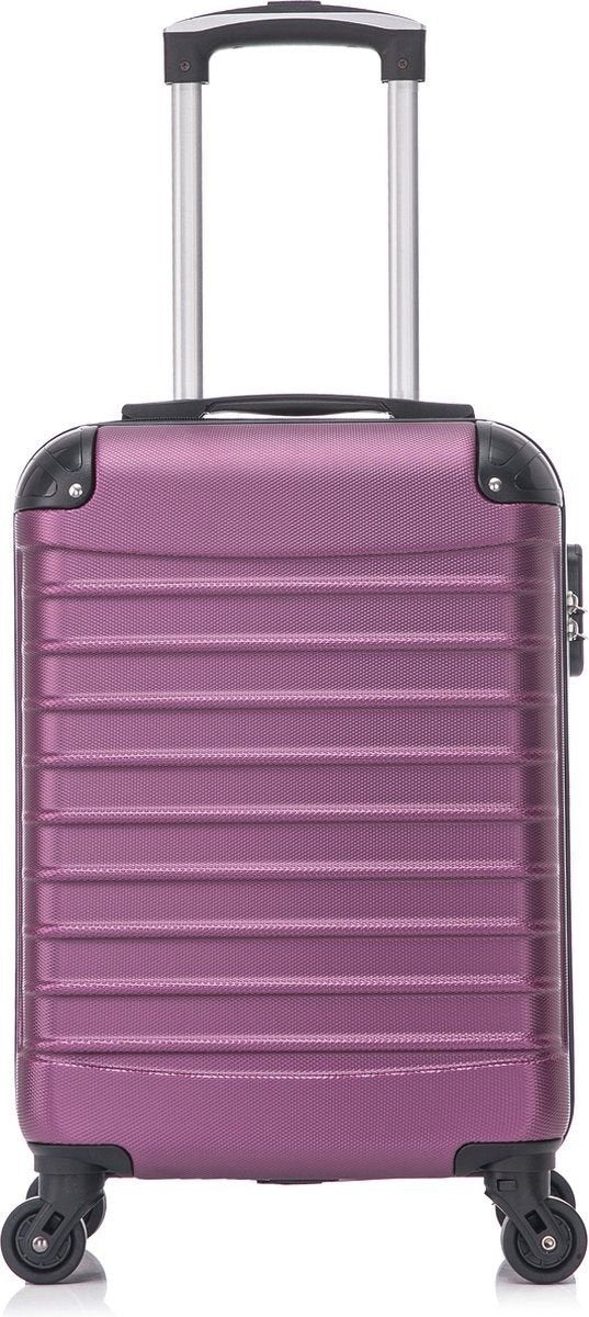 Durable purple hard shell 2-piece luggage set; robust protection for your belongings during travel.