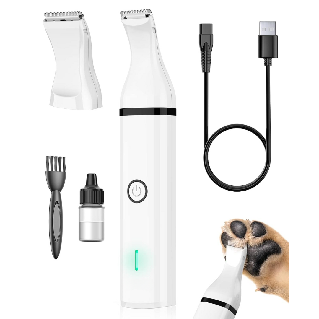Ergonomic cordless dog clipper for quiet, gentle grooming; essential pet care supplies.