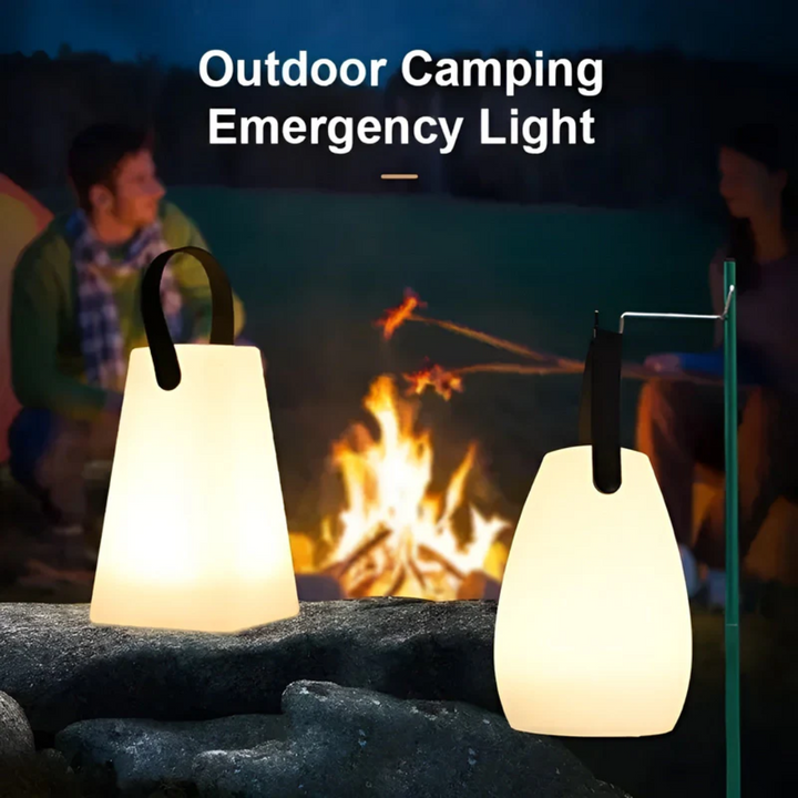 Stylish portable table lamp with color changing LED, ideal for home decor ambiance.