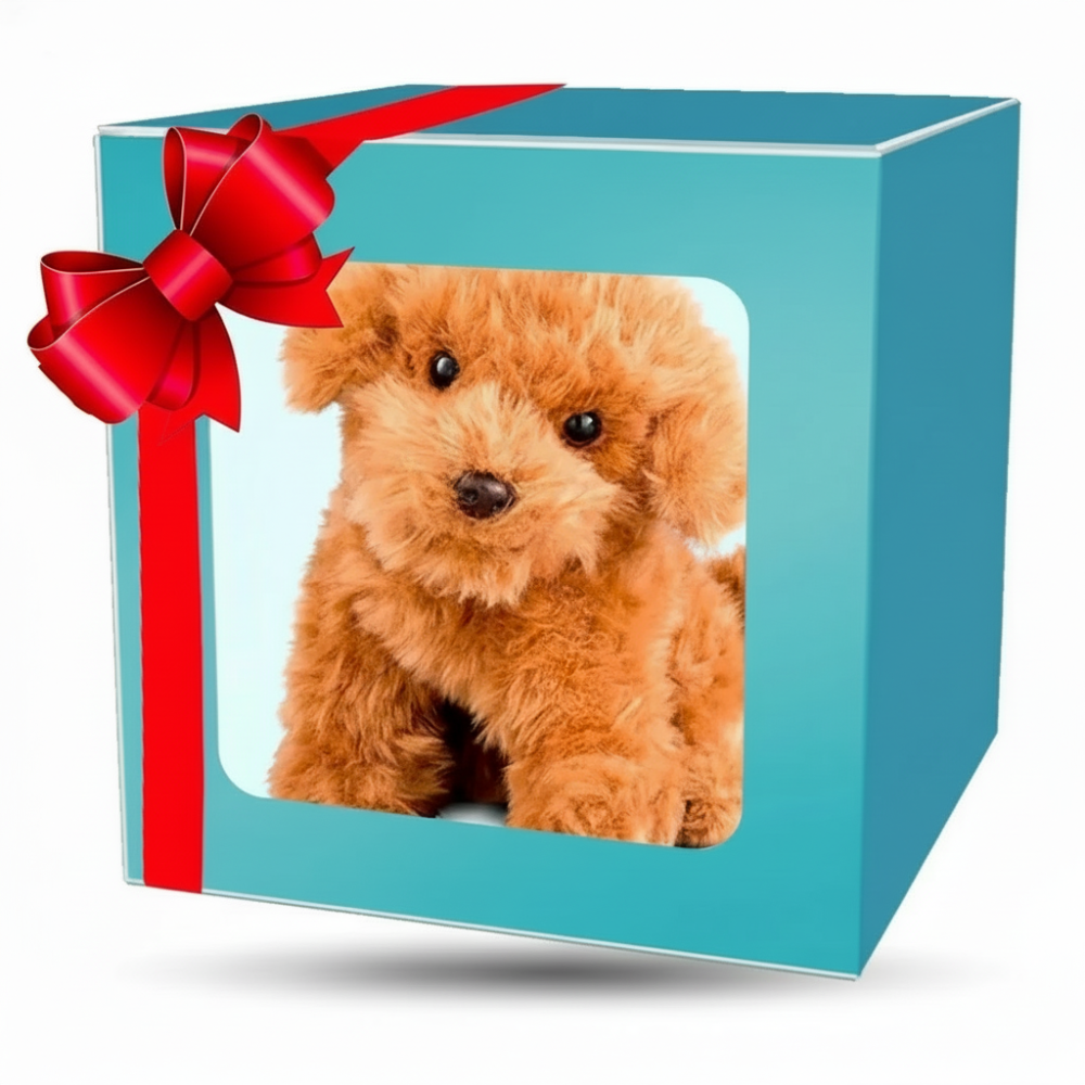 Unisex realistic puppy simulation plush toy, moving for interactive play, great gift for kids.