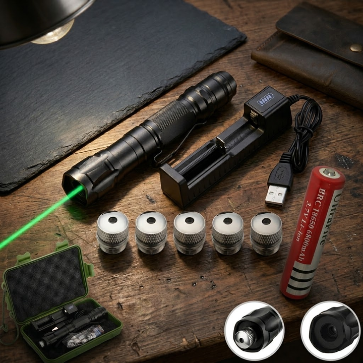 Bright green laser pointer, perfect for stargazing, pointing constellations, or tactical use.