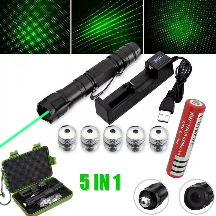 Sleek design rechargeable green laser pointer, a powerful tool for precision and visibility.