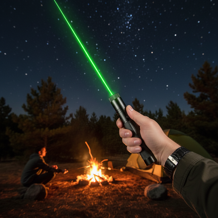 Rechargeable laser tool for long-distance precision, ideal for outdoor use & utility tasks.
