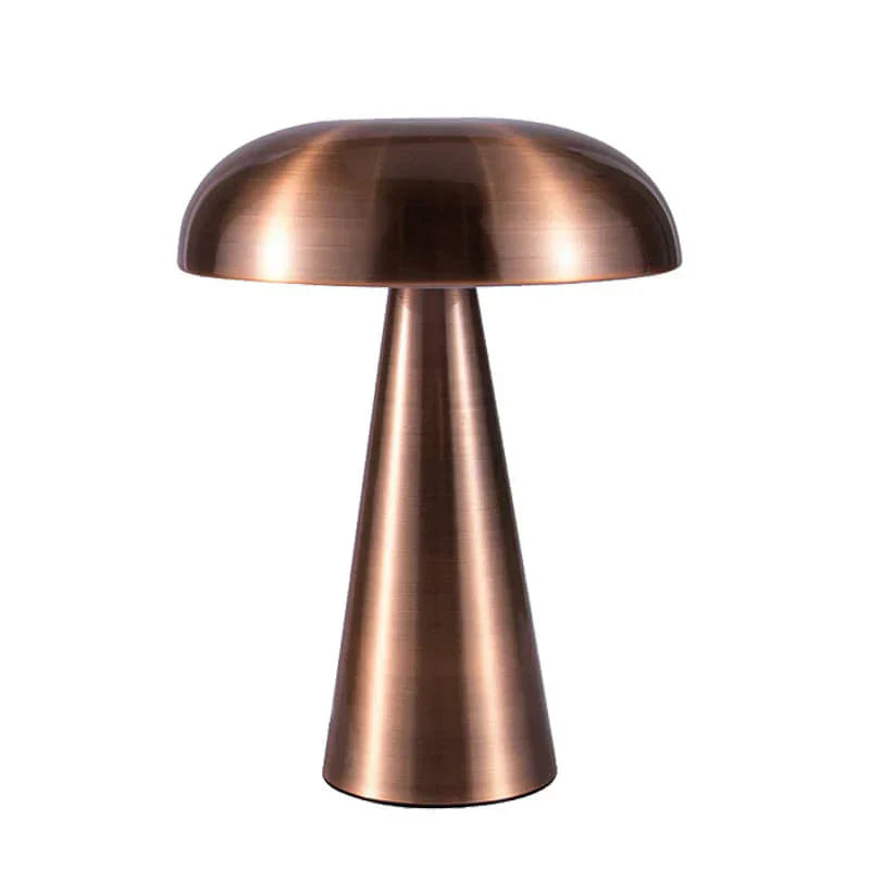 Mushroom-shaped ShroomLite portable LED lamp, rechargeable for modern ambient and soft mood lighting.