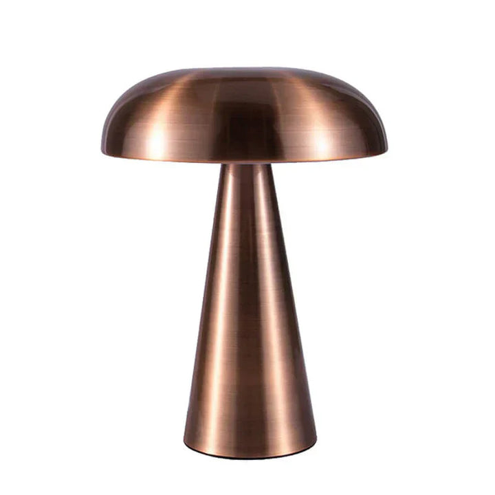 Mushroom-shaped ShroomLite portable LED lamp, rechargeable for modern ambient and soft mood lighting.